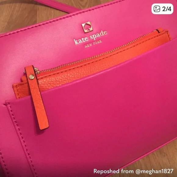 Kate Spade Vibrant Pink and Orange Crossbody Bag - Picture 2 of 4